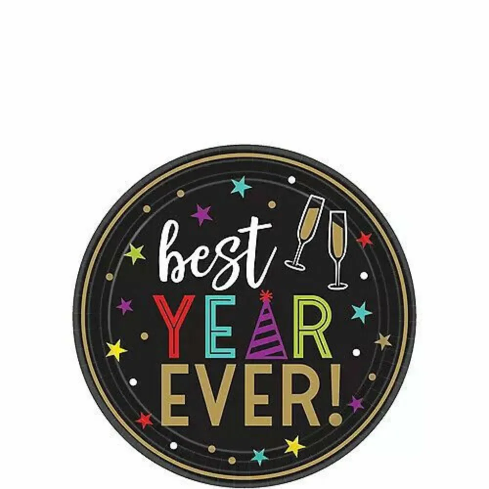 Party Plates 60 Count BEST YEAR EVER Birthday Engagement Anniversary Baby  NY+